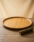 Bamboo Round Platter 13" inch | For pizza / Barbecue / Steak - Material Story
