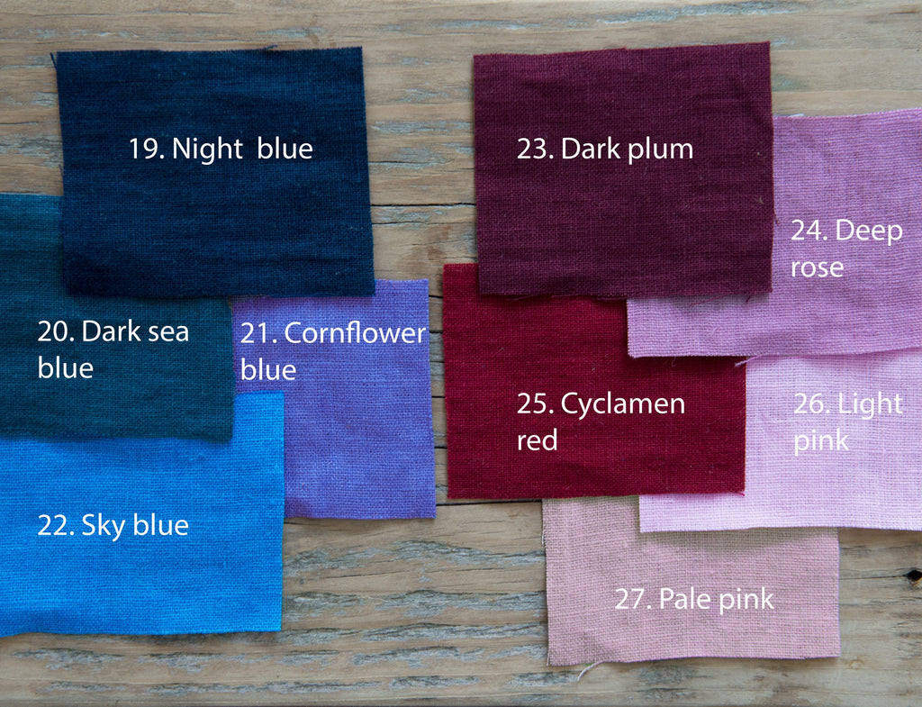 Deep Rose linen curtain with tie tops