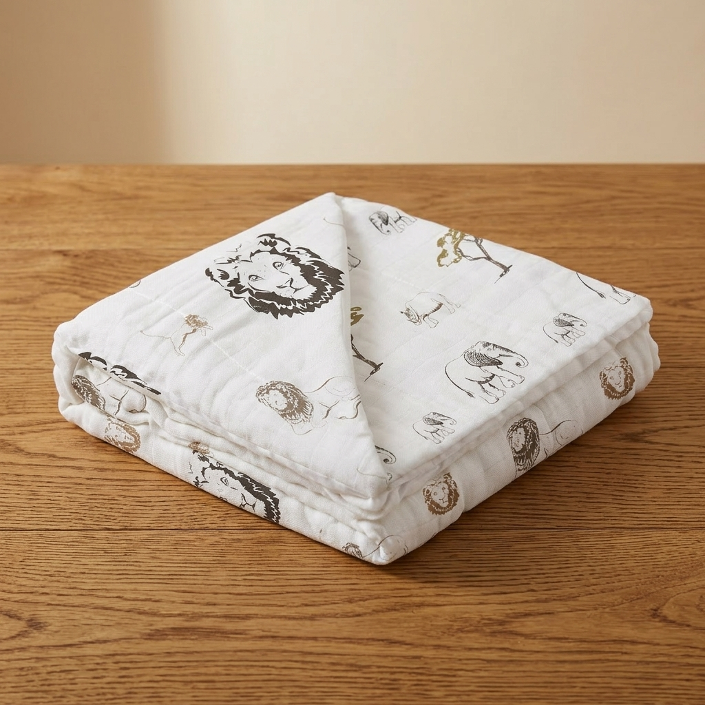 Hear Me Roar Lion and Rhinos and Elephants Bamboo Newcastle Blanket - Hero