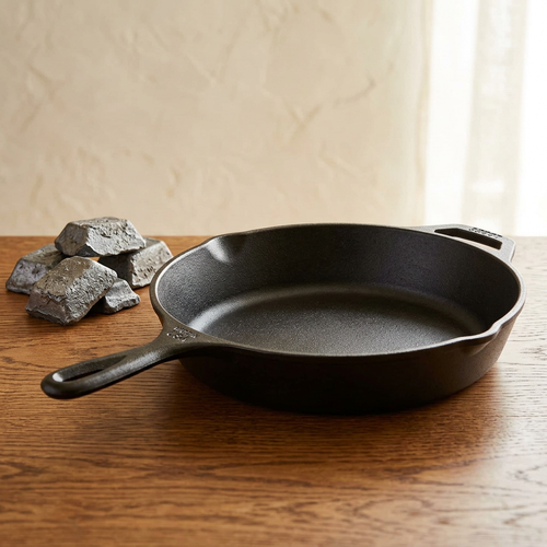 12-inch Cast Iron Skillet Frying Pan with Pour Spout - Made in the USA - Material Story