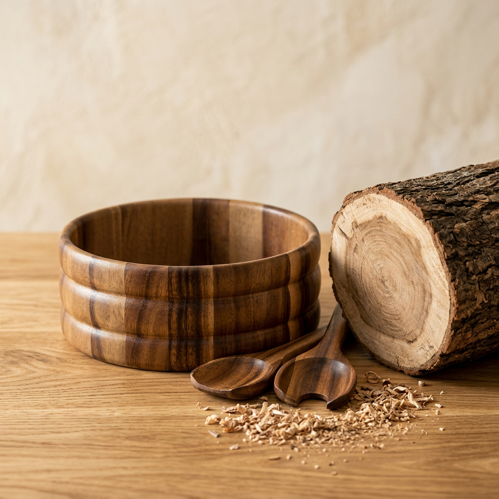 Salad Bowl with Servers - Material Story