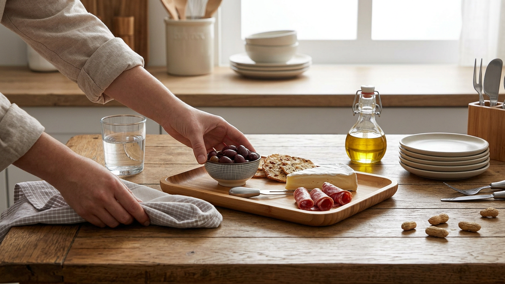 Bamboo Platter 14" inch X 10" inch | For Appetizers / Barbecue / Steak - In-Use