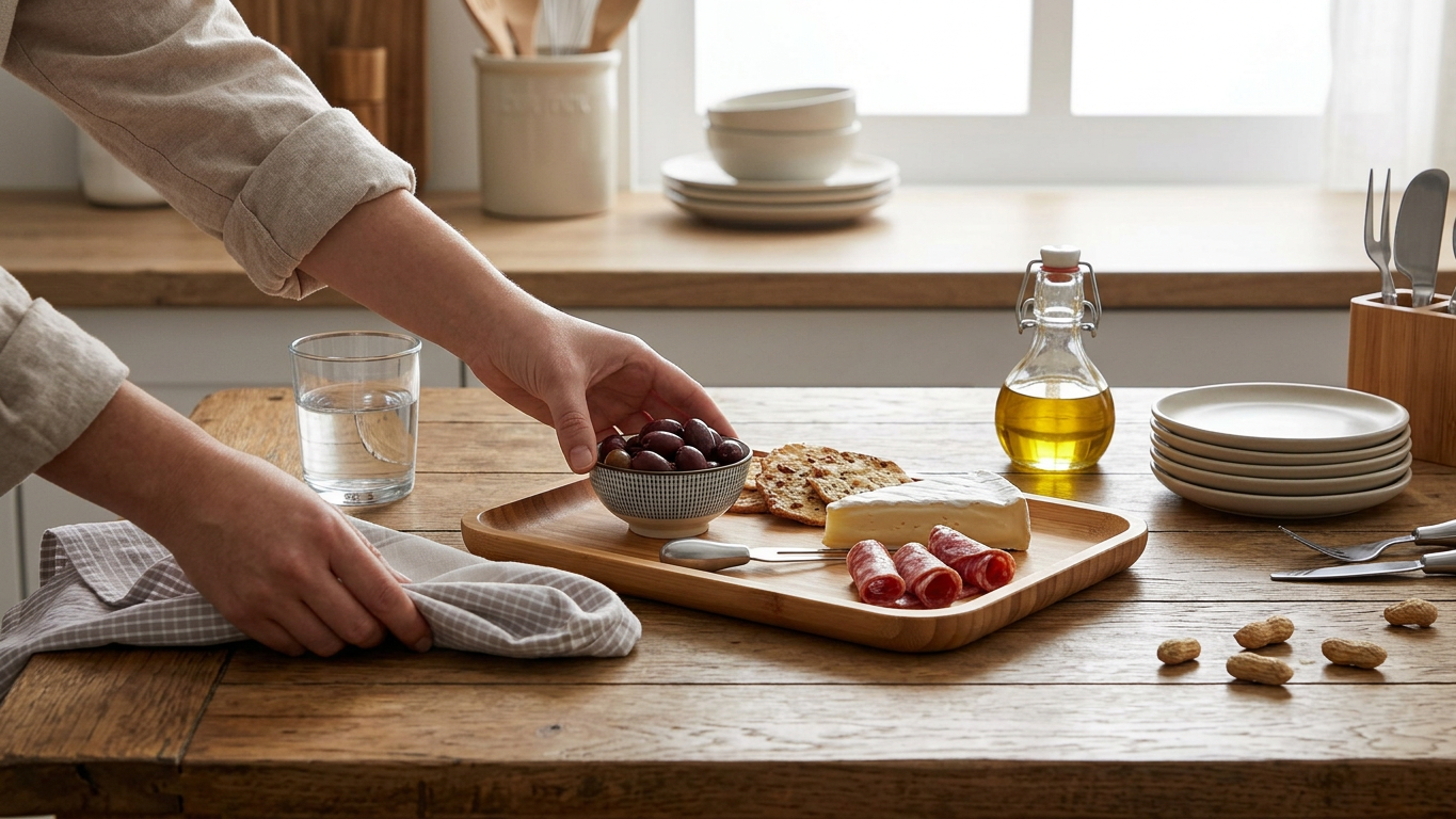 Bamboo Platter 14" inch X 10" inch | For Appetizers / Barbecue / Steak - In-Use