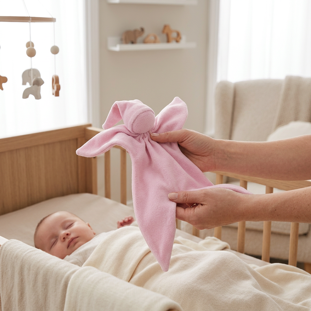 Cuski 310013 Organic Cotton Baby Comforter, Pink - In-Use