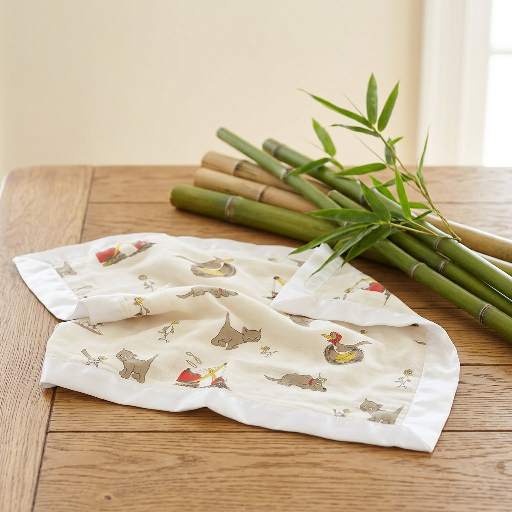 Are You My Mother Bamboo Muslin Security Baby Blankie - Material Story