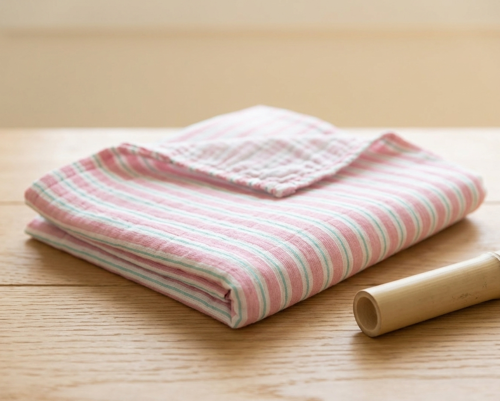 Candy Stripe Bamboo Muslin Crib Sheet - Material Story
