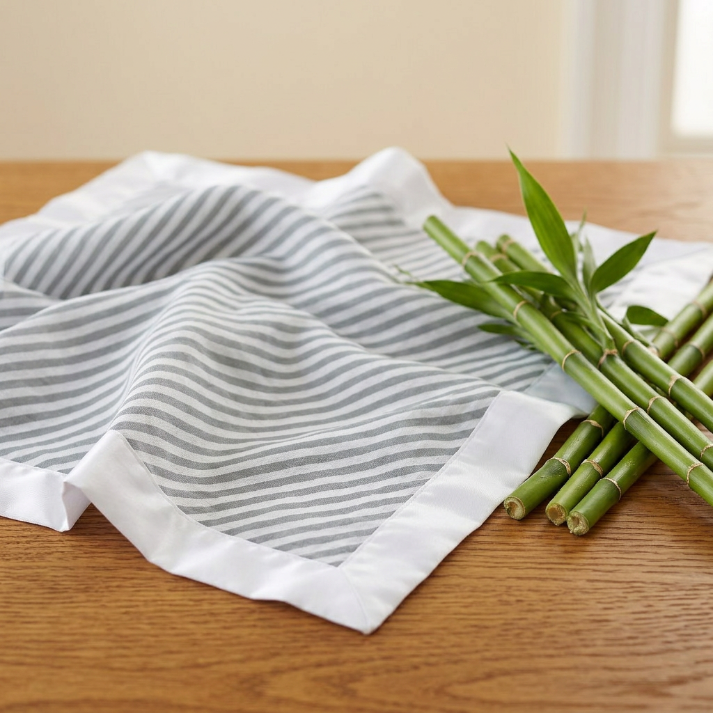 Finley Stripe Bamboo Muslin Security Baby Blankie - Material Story