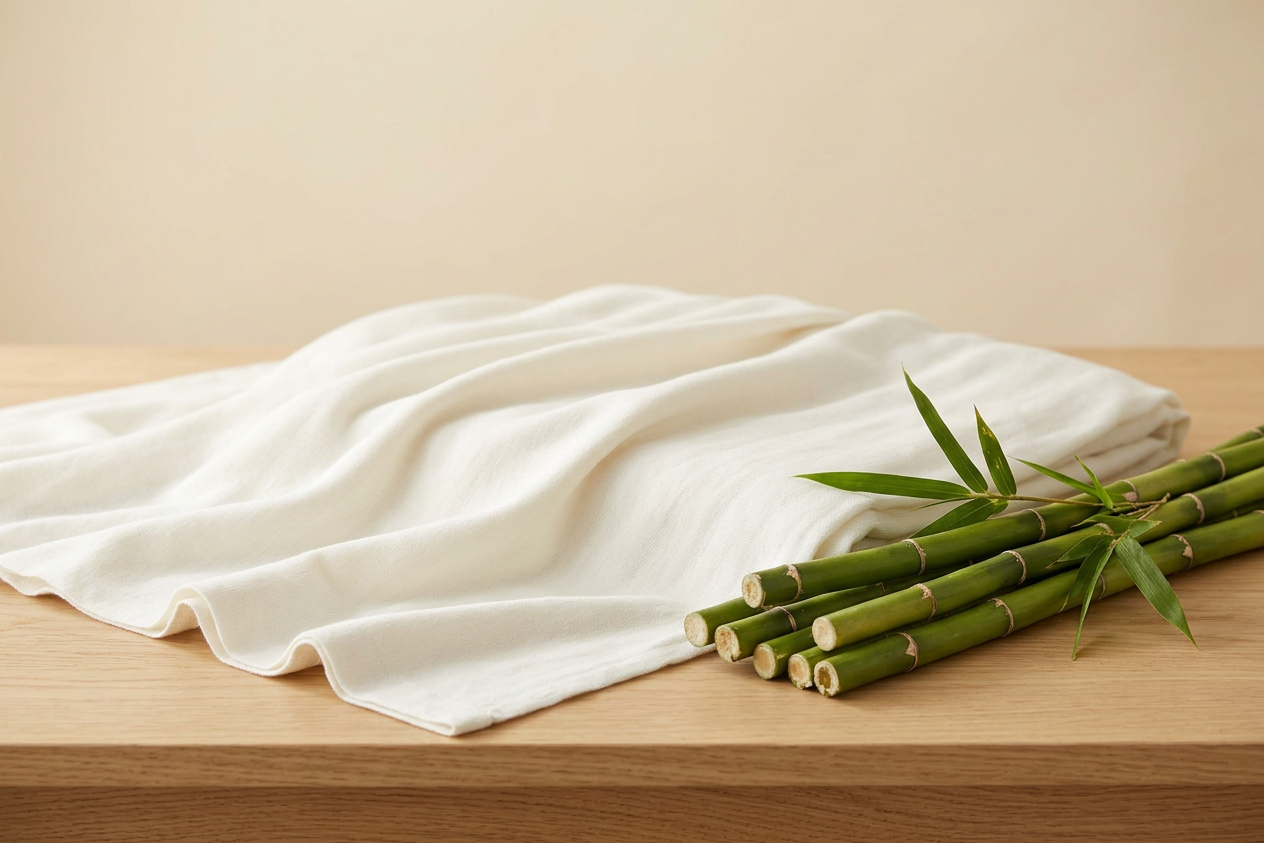 Pristine White Oversized Queen Bamboo Bed Blanket - Material Story