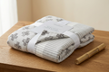 Nordic Stamp and Pencil Stripe Bamboo Muslin Newcastle Throw Blanket - Material Story