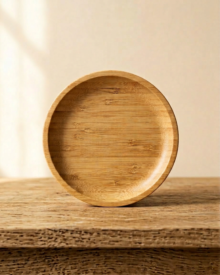 Bamboo Round Plate 5" inch | For Appetizers - Hero