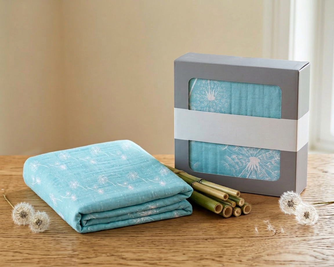 Dandelion Seeds Bamboo Muslin Crib Sheet - Material Story