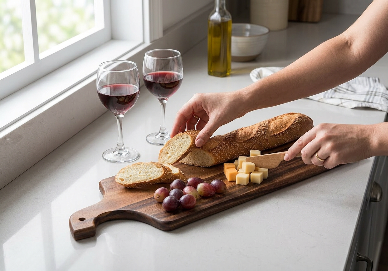 Acacia Wood Cutting /Charcuterie Board - In-Use
