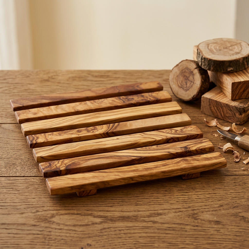 Olive Wood Pan Coaster Trivet - Material Story