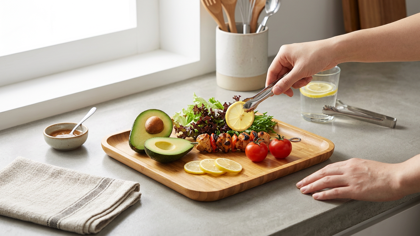 Bamboo Square Plate 11" inch X 11" inch |For Appetizers / Barbecue / - In-Use