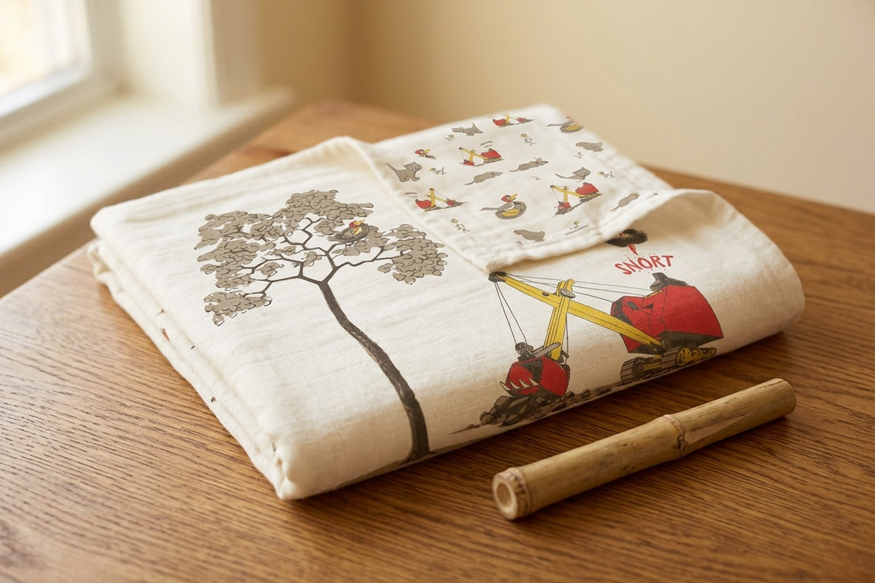 Are You My Mother? Bamboo Muslin Newcastle Blanket - Material Story