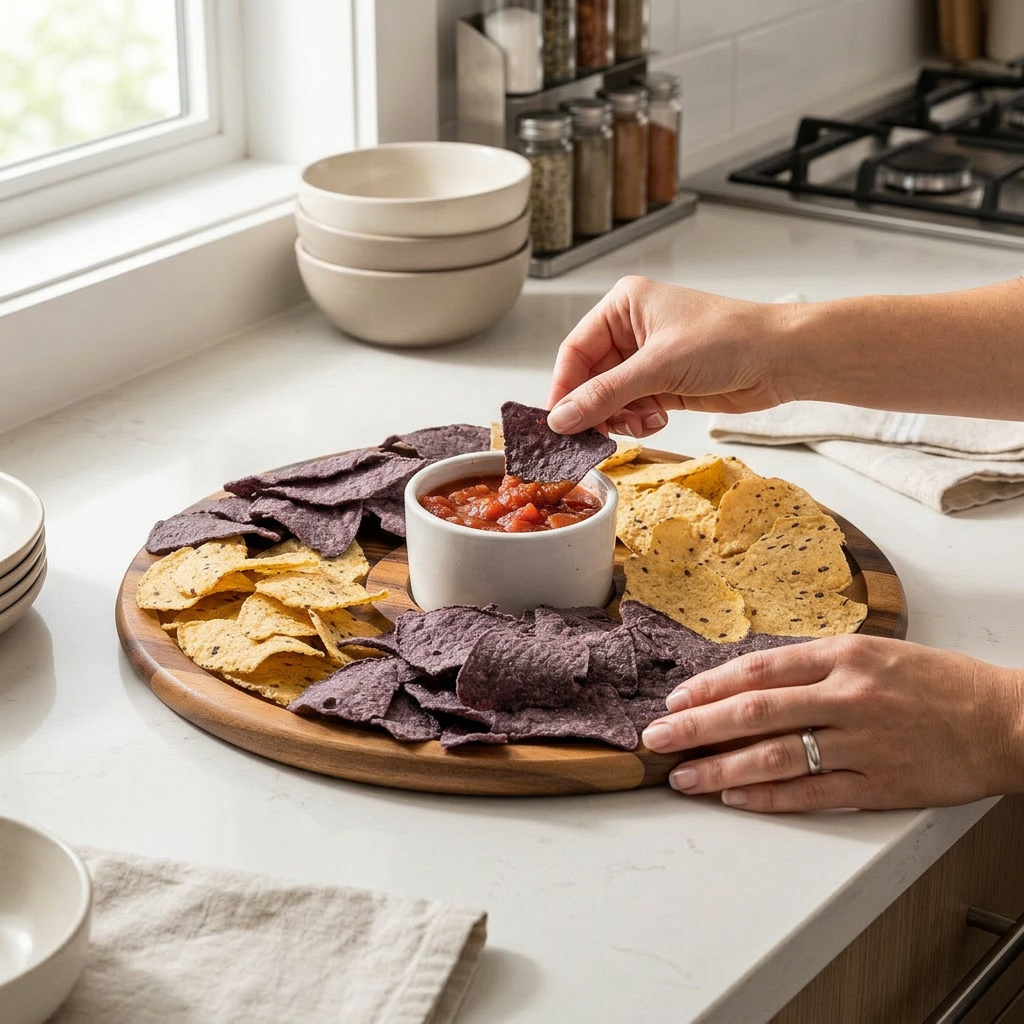 Large Chip n Dip with Ceramic Bowl - In-Use