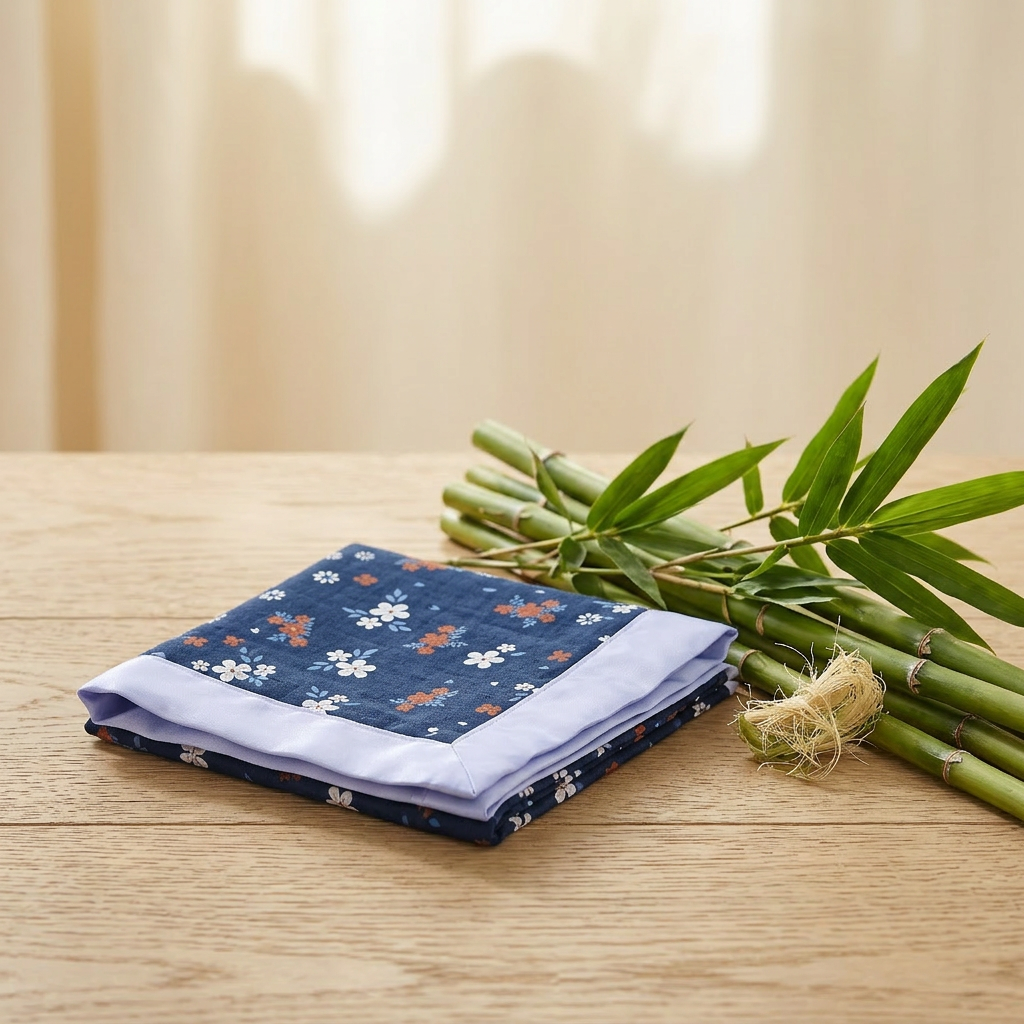 Serenity Floral Bamboo Muslin Security Baby Blankie - Material Story