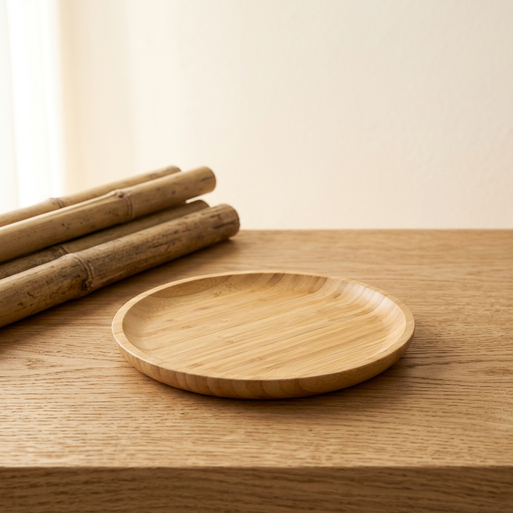 Bamboo Round Plate 5" inch | For Appetizers - Material Story