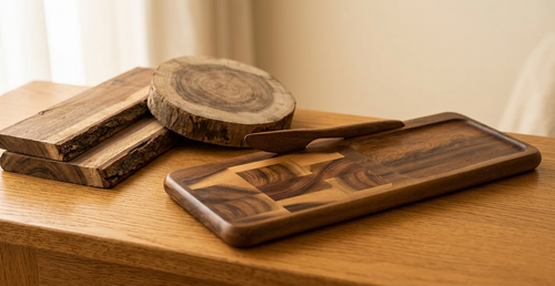 End Grain Cheese Board with Knife - Material Story