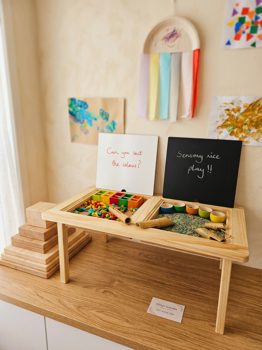 QToys Australia (USA) 4 in 1 Activity Table - Material Story