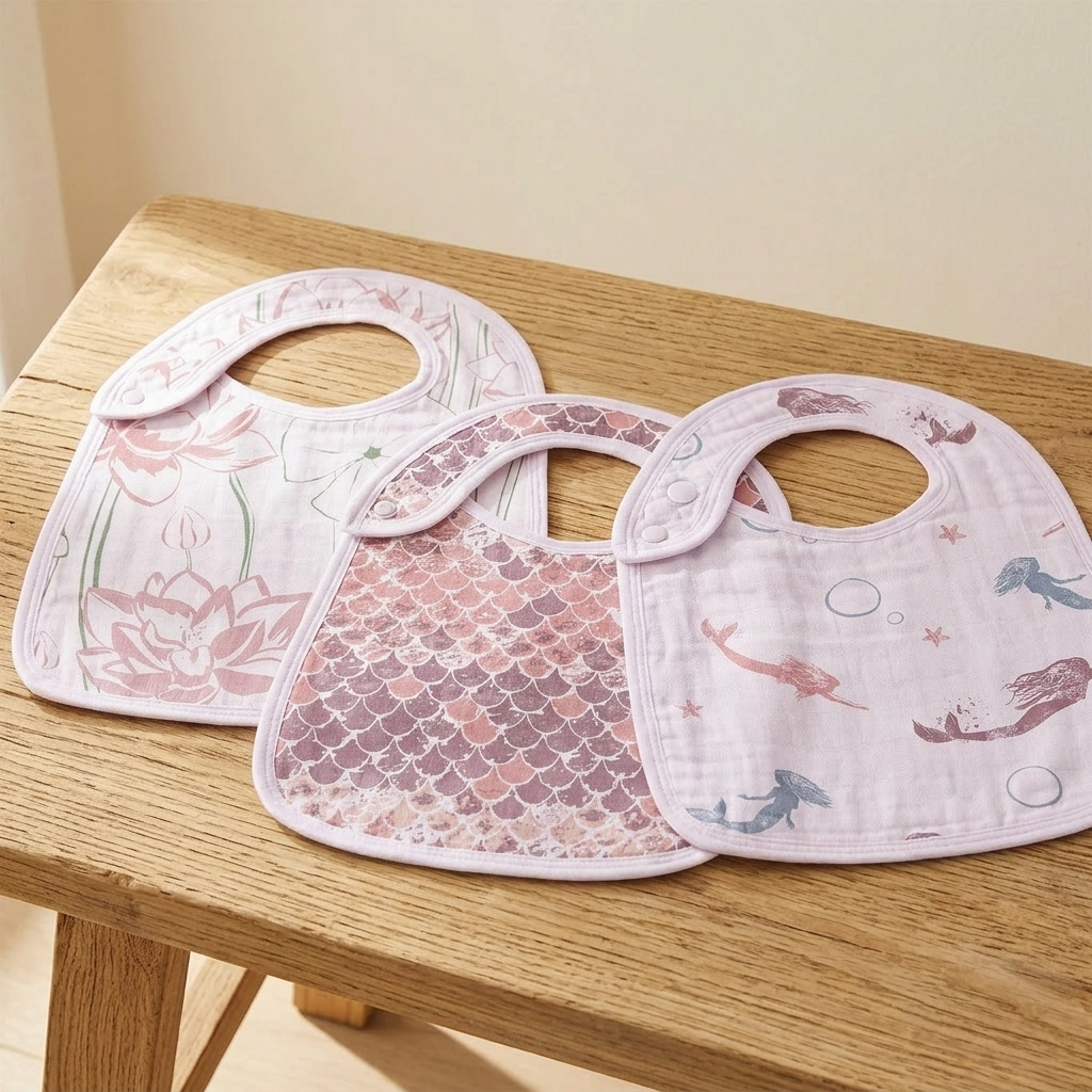 Under The Sea Bamboo Muslin Snap Bibs 3PK - Hero