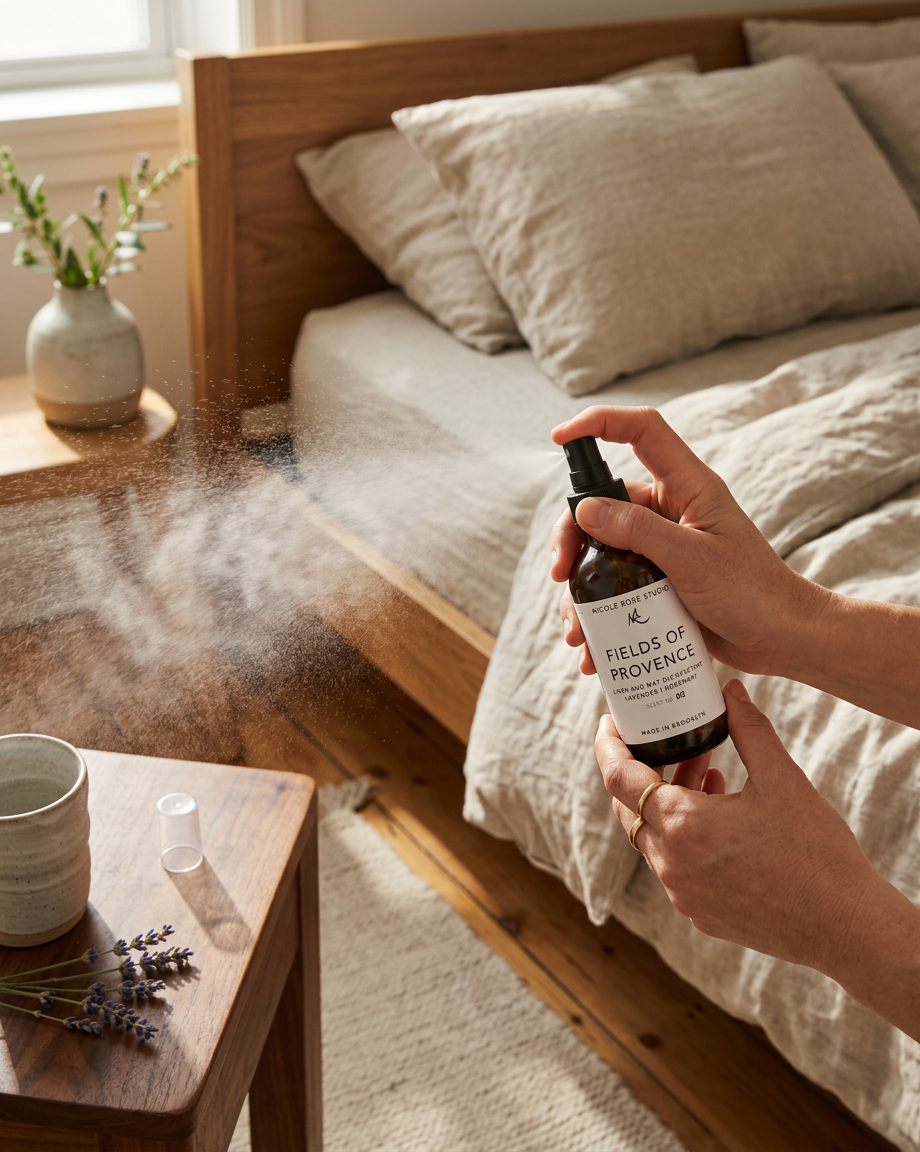 Fields of Provence Organic Essential Oil Disinfectant Spray - In-Use