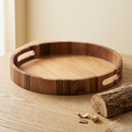Acacia Wood Round Serving Tray -15" - Material Story