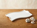 Flat Porcelain White Dish With Handles 10" inch | 26 Cm - Material Story