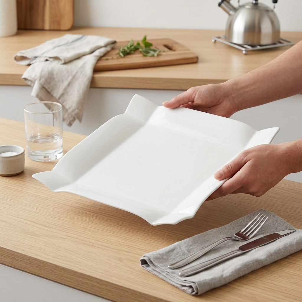 White Square Platter 11.5" inch X 11.5" inch | 29 X 29 Cm - In-Use