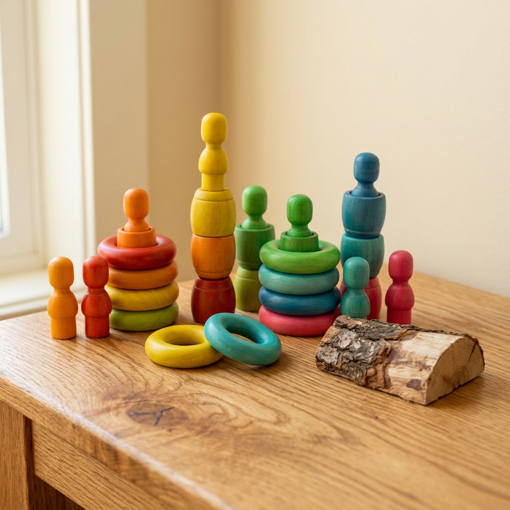 QToys Australia (USA) RAINBOW PEOPLE CUPS AND RINGS - Material Story