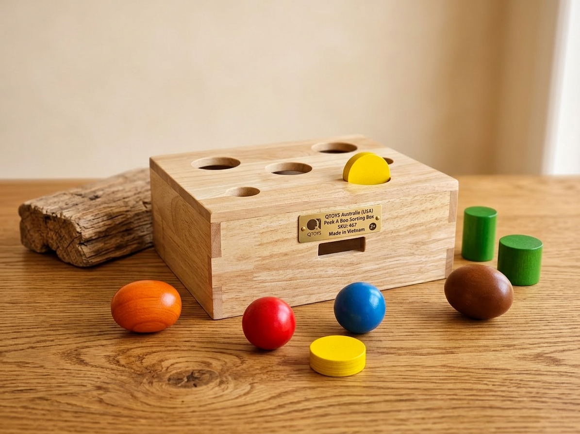 QToys Australia (USA) Peek a Boo Sorting Box - Material Story