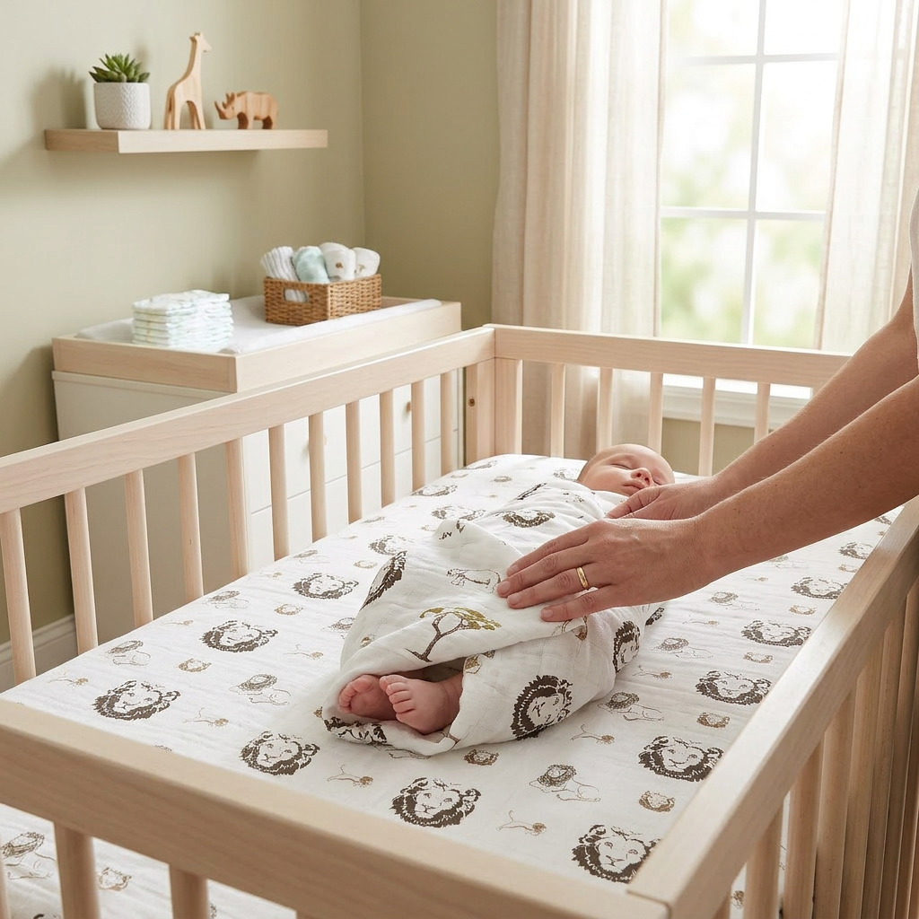 Hear Me Roar Lion and Rhinos and Elephants Bamboo Newcastle Blanket - In-Use