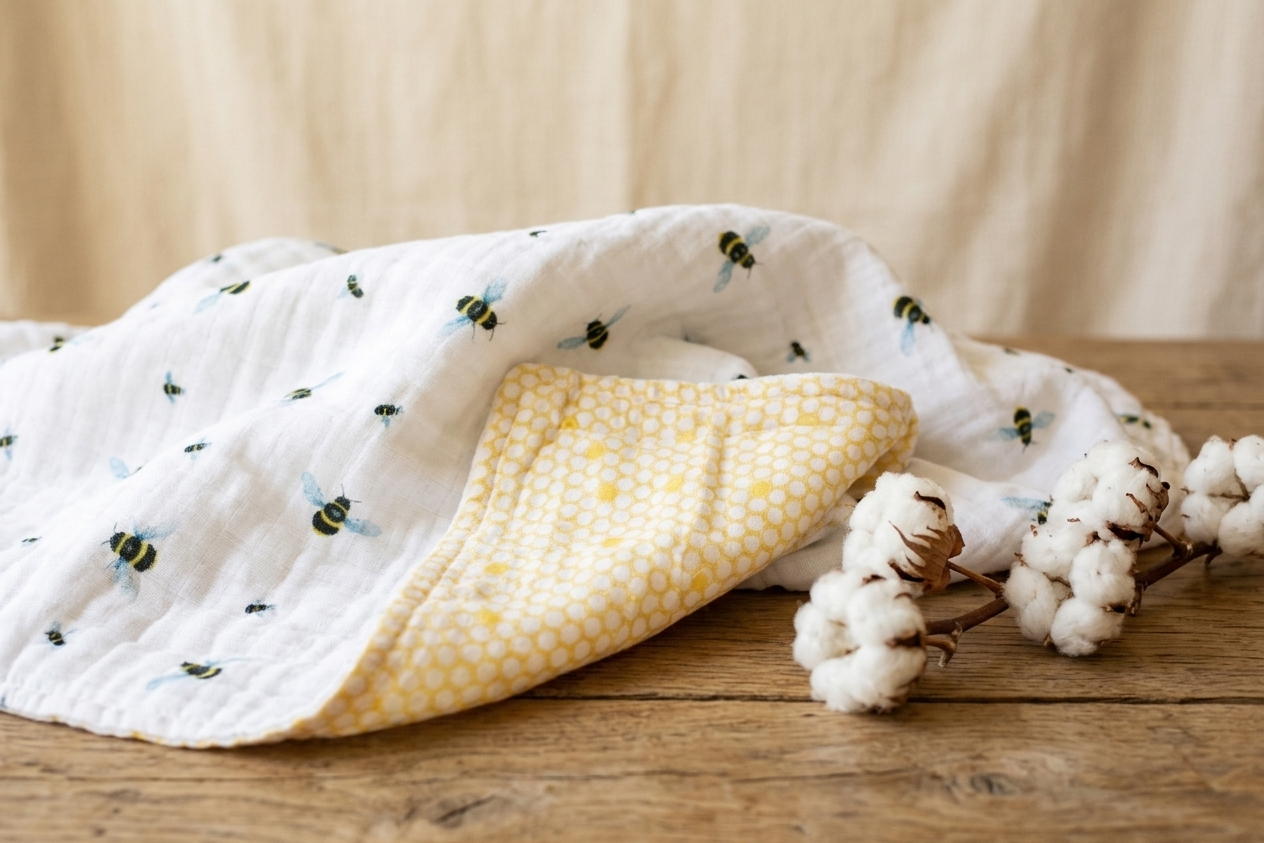 ORGANIC SNUG BLANKET - BEES - Material Story