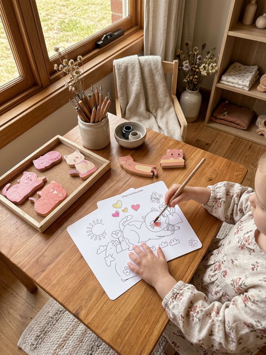 QToys Australia (USA) Cat play set & colouring - In-Use