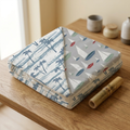 Ocean Palm Trees and Marina Sailboats Bamboo Newcastle Blanket - Material Story