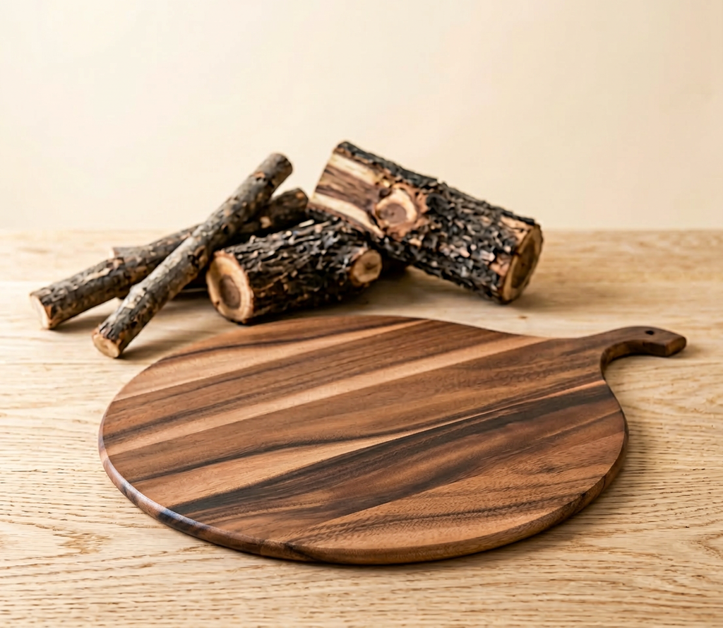 Acacia Wood Cutting/ Charcuterie Board - Large Round - Material Story