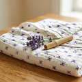 Lavender Flower and White Bamboo Muslin Newcastle Blanket - Material Story