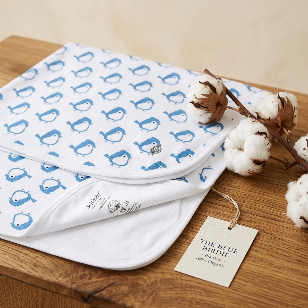 The Blue Birdie - Blanket - 100% Organic - Material Story