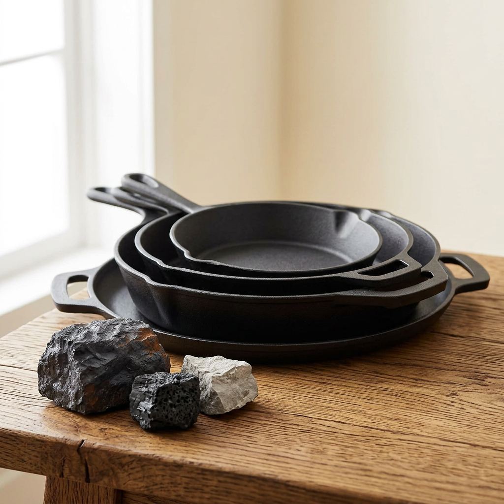 12-Piece Cast Iron Cookware set with Dutch Oven Frying Pan Skillet and - Material Story