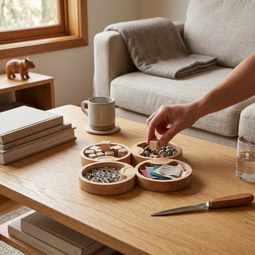 QToys Australia Round Puzzle Tray - In-Use