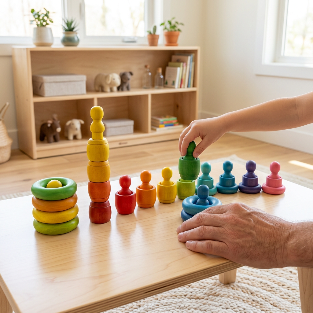 QToys Australia (USA) RAINBOW PEOPLE CUPS AND RINGS - In-Use