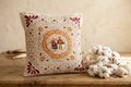 Hand Embroidered Artisanal Decorative Mirror Pillow - Material Story