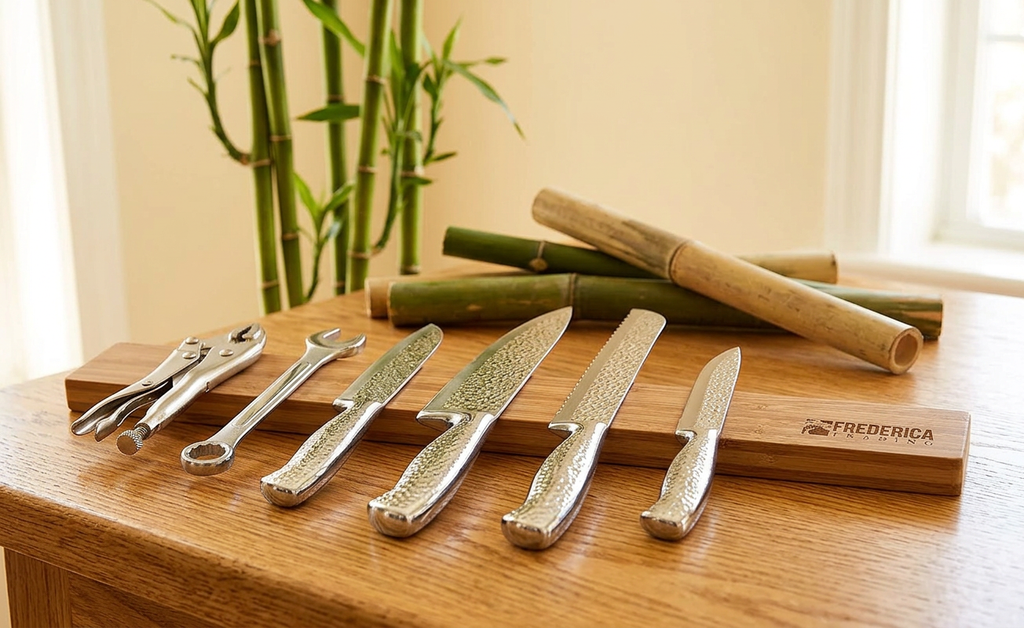 Bamboo Magnetic Knife Strip Holder - For Knives, Utensils, Cutlery, - Material Story