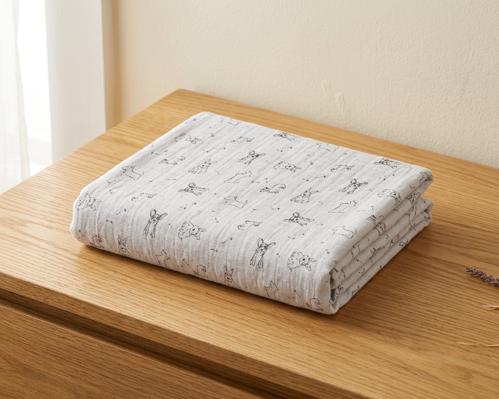 Corgi Bamboo Muslin Crib Sheet - Hero
