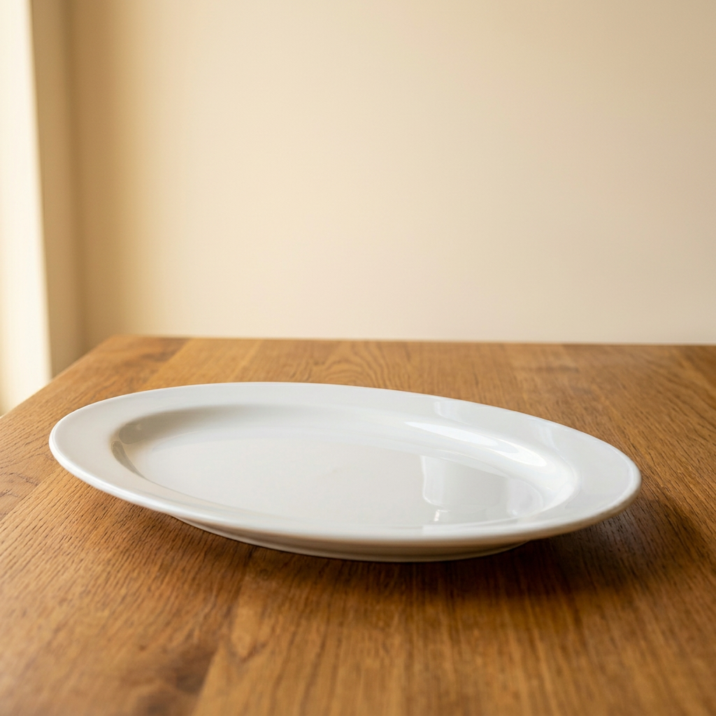Porcelain Oval Serving Platter - Hero