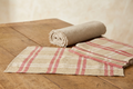 XD15012 Natural Linen Check Placemats, 14"x20", Set of 4 - Material Story